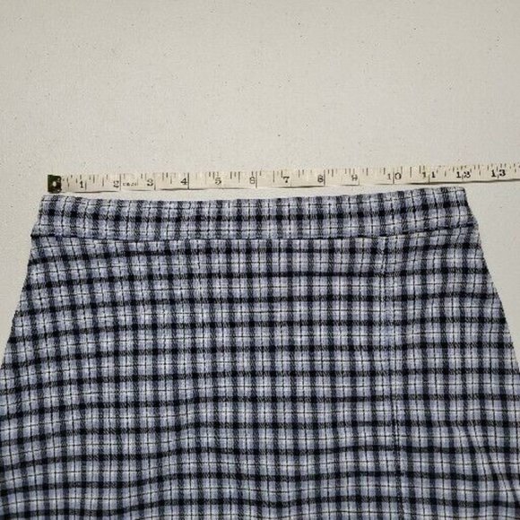 Hollister Ultra High-Rise Mini Skirt Size XS XSmall Plaid Black Blue Back Zip - Picture 9 of 9